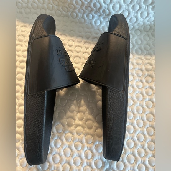 Coach Leatherware Men’s Rexy & Carriage Black Logo Slides Sandals Size 9 D - Picture 10 of 11